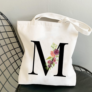 Bolsa de Tela Blanca de Algodón con Logotipo Personalizado, con Múltiples Palabras en Inglés, Ecológica, para Compras Diarias, Regalos, Venta al Por Mayor - Product Image 1