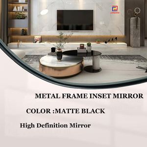 กระจกติดผนังกรอบโลหะสีดำขนาดใหญ่ รูปทรงไม่สมมาตร ดีไซน์หรูหราทันสมัย สำหรับตกแต่งห้องนั่งเล่น ใช้สำหรับแต่งหน้าที่บ้าน - Product Image 5