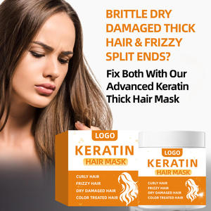 Masque capillaire à la kératine en marque privée avec huile d'argan pour lisser, réparer et nourrir les cheveux, soin capillaire biologique - Product Image 4