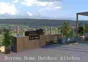 2025 Dorene siyah yüksek kalite fabrika fiyat komple ızgara ve buzdolabı ile özelleştirilmiş açık mutfak - Product Image 5