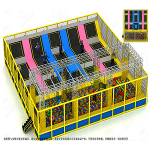 Indoor Kids Playground Soft Play Ball Pits Combo Bungee Jumping Mat Big <b>Bed</b> <b>Slide</b> Outdoor ft Trampoline Park - Product Image 2