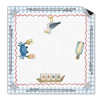 Tapete de Mahjong Portátil de Lujo Antideslizante, Azul y Blanco a Cuadros, de Goma, 31.5 x 31.5 Pulgadas, para Juegos de Mesa de Casino, Póker y Dominó