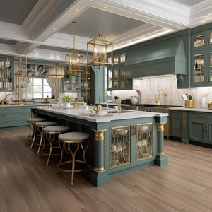 Argentine Apartment Project Modern Rta Classical American <strong>Style</strong> Eco-Friendly MDF Full Melamine Kitchen Cabinets Cabinet Set - Product Image 2