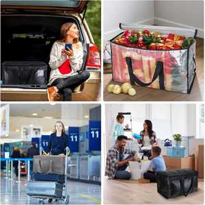 Sacs de rangement robustes en PE extra-larges pour vêtements, avec fermetures éclair et poignées de transport pour un gain de place - Product Image 3