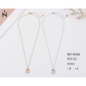 Collana con Ciondolo a P in Oro, Argento e Acciaio 45446 - Product Image 1