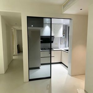 Meize Moderne Schiebetüren aus Titan-Magnesium-Legierung mit Gehärtetem Glas, Wasserfest und Schallisolierend für Bad, Küche, Schlafzimmer - Product Image 2