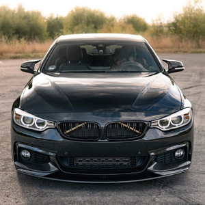 Amp-Z Front Bumper Lip Splitter <b>Corner</b> <b>Protector</b> For Bmw 4 Series F32 F33 M-Tech 2014-2020 Piano Black Carbon Fiber Texture - Product Image 1