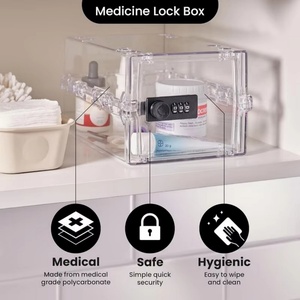 Factory Custom Clear Transparent Durable Plastic Lock Box for Home Money - Product Image 2