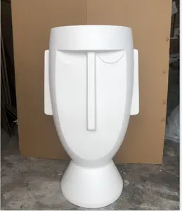 Абстрактная пластиковая ваза для лица человека, ваза из стекловолокна для декора