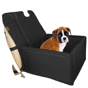 Kinghon Asiento Elevador Portátil Transpirable para Perros Pequeños y Medianos, Cesta Delantera Plegable para Coche con Estampado para Gatos - Product Image 1