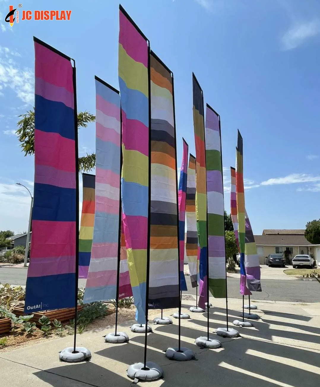 उच्च गुणवत्ता Waterbase झंडा बैनर प्रदर्शन विभिन्न रंग समुद्र तट झंडा