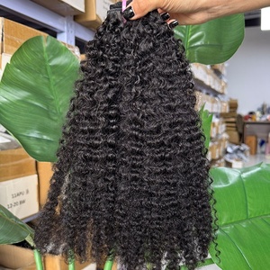 Vente en gros usine de mèches de cheveux vietnamiens bruts HA 4B4C, texture crépue bouclée, double tirage, cuticules alignées, cheveux vierges - Product Image 2