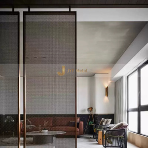 LL401 Decorative Metal Woven Mesh Partition Wall Panels Home Stainless Steel Screen Room Divider Modern Wall Divider Partition - Product Image 4