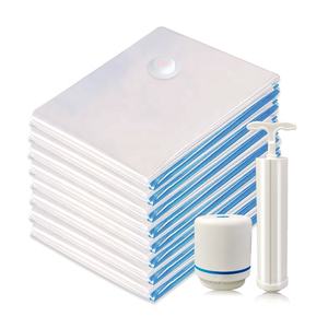 Sacs de rangement sous vide à compression gonflables classiques populaires à 80% avec pompe manuelle et fermeture à double glissière pour les voyages - Product Image 3