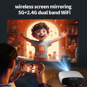 โปรเจคเตอร์ Toumei <span class=keywords><strong>Q7</strong></span> พร้อม WiFi และบลูทูธ, โปรเจคเตอร์วิดีโออัจฉริยะสำหรับสำนักงาน ระบบ Android ความละเอียด 1080P สำหรับดูหนังที่บ้าน - Product Image 2