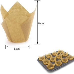Tulip Paper Cupcake Liners 100 Pcs Natural Brown 100 Pcs Coffee Brown Heat Resistant Baking Muffin Cups Cake Tools - Product Image 4