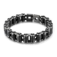 Gelang Pria Rantai Sepeda Motor Baja Tahan Karat 316L, Gelang Pria Rantai Sepeda Motor Hitam Vintage/