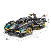 Ensemble de blocs de construction de supercar 1:14, modèle de voiture de course simulée V12, prend en charge la mise à niveau des pièces télécommandées, cadeau pour garçons et adolescents
