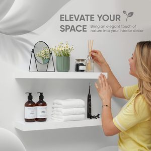 Modern <strong>Wood</strong> Wall Decorative <strong>Shelves</strong> Set of 3 Floating <strong>Shelves</strong> - Product Image 2
