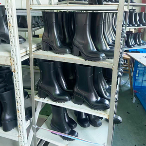 Pabrik OEM/ODM Grosir Saja Kustomisasi Merek Sendiri Sepatu <span class=keywords><strong>Boots</strong></span> Hak Tinggi Wanita Anti Air Model London dengan Ritsleting - Product Image 3