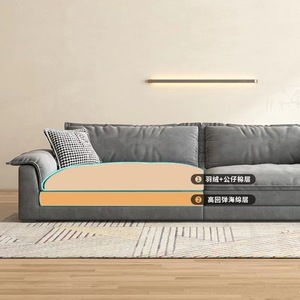 Canapé en tissu de technologie minimaliste italienne, tissu abrasif ultra large, assise profonde, salon droit, en latex - Product Image 5