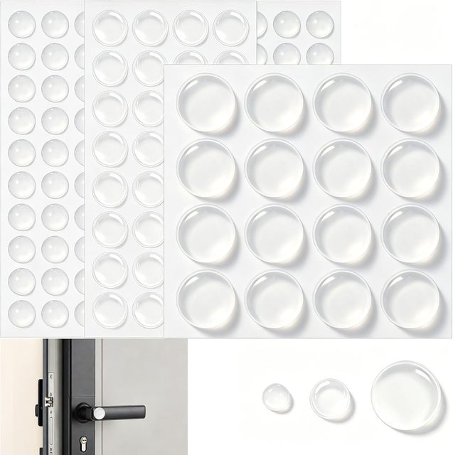 Clear Cabinet Door Bumpers Invisible Silicone Rubber Cabinet Bumper Dots Self-Adhesive Soft Close Pads No Slam Noise Reduction