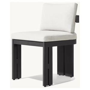 ชุดเฟอร์นิเจอร์กลางแจ้งสำหรับลานร้านอาหาร6ที่นั่งโต๊ะยาวและเก้าอี้รับประทานอาหารโลหะอลูมิเนียม - Product Image 4