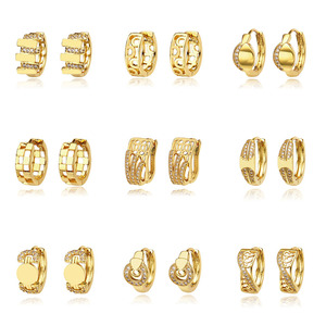 <span class=keywords><strong>Pendientes</strong></span> de Aro Foxi Jewelry, Varios Diseños al por Mayor, <span class=keywords><strong>Aros</strong></span> Huggies de <span class=keywords><strong>Oro</strong></span> con Circonita Cúbica, Bañados en <span class=keywords><strong>Oro</strong></span> de 18K - Product Image 2