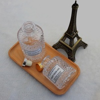 LANGXU diffuseur en cristal de verre transparent blanc clair taillé en diamant 10oz 7oz bouteille en forme de cylindre avec col de bouteille