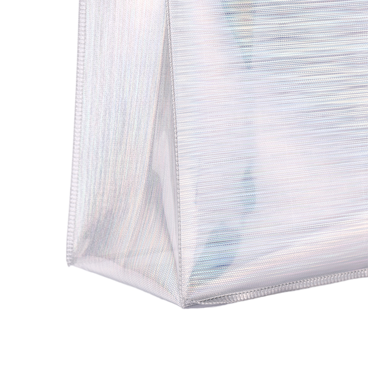 New design Summer fashionable holographic iridescent waterproof PVC shopping tote bag Clear tote bags transparent pvc