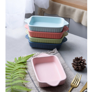 OEM nuevo 5 colores de cerámica queso al horno plato bandeja <span class=keywords><strong>para</strong></span> <span class=keywords><strong>hornear</strong></span> platos occidentales horno tazón multicolor alta <span class=keywords><strong>temperatura</strong></span> 600C - Product Image 3