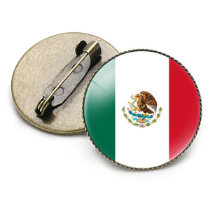 Broche Retro Unisex con la Bandera Nacional de México, Material Mixto, Impresión Henan, Venta al por Mayor - Product Image 1