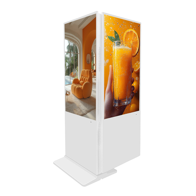 HDFocus Smart Advertising Kiosk With Interactive Touch Display and Double-Sided Screen for Engagement