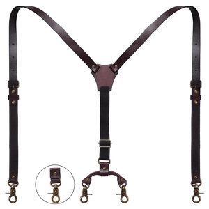 Mandewell สายรัดหนังแท้สำหรับผู้ชาย, สายแขวนแบบมีตะขอเกี่ยวหนังแท้ - Product Image 1