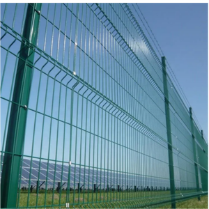 Valla de seguridad perimetral de metal soldado para jardín, con postes cuadrados para exteriores y malla de alambre de hierro curvada en 3D, con postes en forma de durazno - Product Image 6