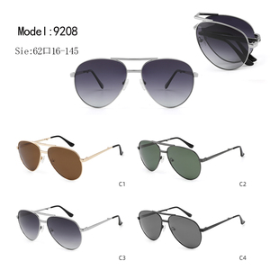 Gafas de Sol de Piloto Unisex, Montura Ovalada de Metal, Lentes Degradadas, 100% Protección UV para Adultos, Uso en Exteriores - Product Image 3
