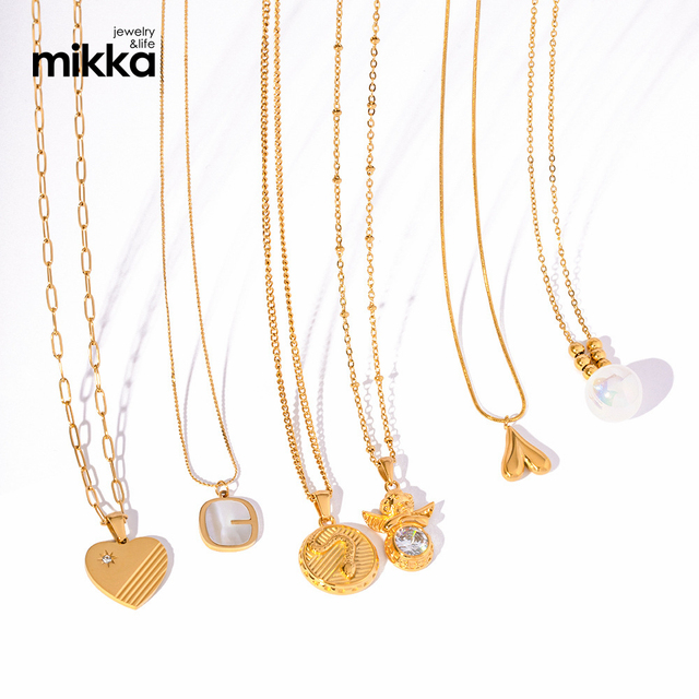 18k Gold Plated Colorful Zircon Jewelry Natural Stone Stainless Steel Jewelry Necklace Stainless Steel for Gift Women