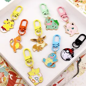 China manufacturers bulk anime metal keyring gold plating soft enamel keychains in stock