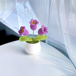 Decoración del hogar, macetas falsas <span class=keywords><strong>hechas</strong></span> a mano, plantas, <span class=keywords><strong>flores</strong></span> tejidas artificiales, <span class=keywords><strong>hilo</strong></span> <span class=keywords><strong>de</strong></span> <span class=keywords><strong>lana</strong></span> eterno simulado, flor <span class=keywords><strong>de</strong></span> punto - Product Image 6