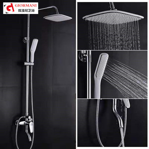Giormani Shower <b>Set</b> <b>Square</b> Rain Head Ceramic Valve Single Handle 3.5-4.9gpm Bathroom Bathtub Use - Product Image 2