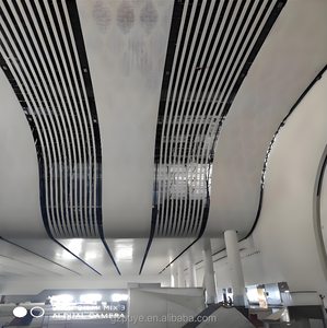 แผ่นฝ้าเพดานอะลูมิเนียมโค้งแบบหยัก แผ่นฝ้าเพดานแบบแถบไม่สม่ำเสมอ ท่ออะลูมิเนียมสี่เหลี่ยมสำหรับห้องโถง สำนักงาน โรงแรม ลานจอดรถ - Product Image 3