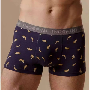 Boxers pour hommes respirants et antibactériens, coupe douce et agréable pour la peau, imprimé <span class=keywords><strong>banane</strong></span>, taille mi-haute, sous-vêtements en coton et élasthanne, ODM - Product Image 1