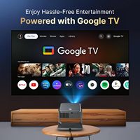 Mini Proyector Portátil 4K con Sistema Operativo Google TV, Cine en Casa LED LCD Inteligente Full HD con 6500 Lúmenes, Sonido Estéreo HIFI para Uso Doméstico