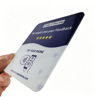 Plaque NFC en acrylique programmable pour avis Google, plaque RFID à tapoter avec dos adhésif, étanche, carte NFC programmable avec URL