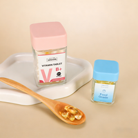 Ensemble de pots en verre hermétiques carrés uniques, à l'épreuve des enfants, avec étiquettes personnalisées, anti-odeurs, pour concentrés et produits pharmaceutiques