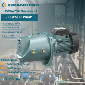 ปั๊มน้ำแรงดันสูง Grandfar 220V 0.75KW 55m 1.1 สำหรับใช้ในครัวเรือน  แบบมอเตอร์ทองแดงแท้  โครงเหล็กหล่อ  รุ่น JSWm 75H  ดีไซน์แบบขั้นตอนเดียว ประสิทธิภาพสูง - Product Image 1