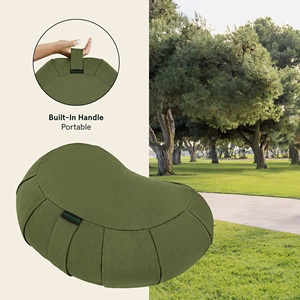 Cojín de Meditación Sedona Zafu en Forma de Media Luna, Relleno de Cáscara de Trigo Sarraceno, Funda 100% Algodón, con Asa de Transporte Resistente - Product Image 3