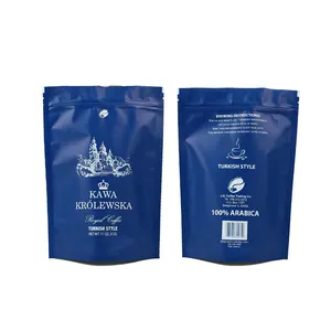 Grosir tas kopi cetak kustom tas paket kopi kemasan biji kopi mentah dengan ritsleting