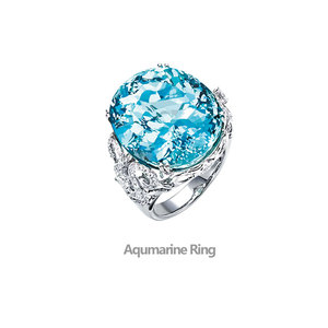 Цвет драгоценных камней ювелирные кольца Aqumarine кольцо - Product Image 1