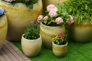 Lot de 7 jardinières modernes classiques en céramique émaillée, durables, de 1 mètre, pour intérieur/extérieur, avec trous de drainage - Vente en gros - Product Image 4